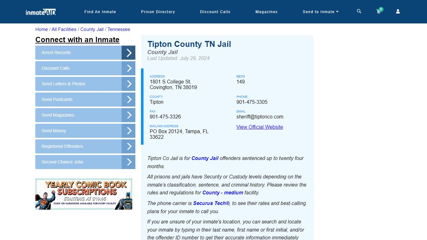 Tipton County TN Jail - Inmate Locator